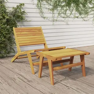 vidaXL Chaise de jardin avec repose-pieds Bois de teck solide pas cher