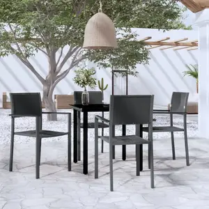 vidaXL Ensemble à manger de jardin 5 pcs Noir pas cher