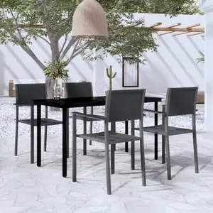 vidaXL Ensemble à manger de jardin 5 pcs Noir pas cher