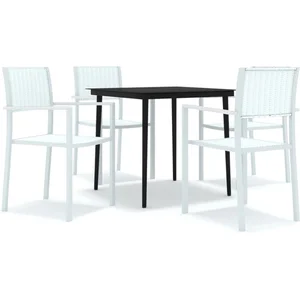 vidaXL Ensemble à manger de jardin 5 pcs Blanc pas cher