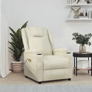 Comparateur de prix : Vidaxl - Fauteuil de massage blanc crème similicuir Crème