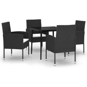 vidaXL Ensemble à manger de jardin 5 pcs Noir pas cher