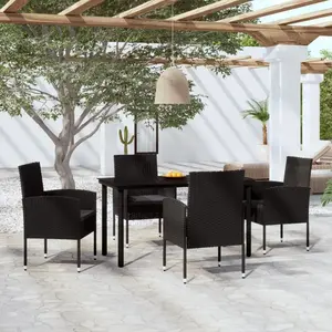 vidaXL Ensemble à manger de jardin 5 pcs Noir pas cher