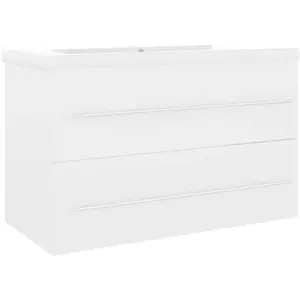 vidaXL - Wastafelkast - met - ingebouwde - wastafel - spaanplaat - wit pas cher