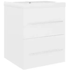 Comparateur de prix : vidaXL Armoire d'évier avec lavabo intégré Blanc Aggloméré