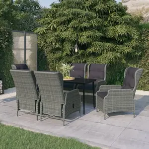 vidaXL Ensemble à manger de jardin 7 pcs Gris clair pas cher