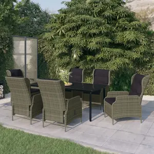 vidaXL Ensemble à manger de jardin 7 pcs Marron pas cher