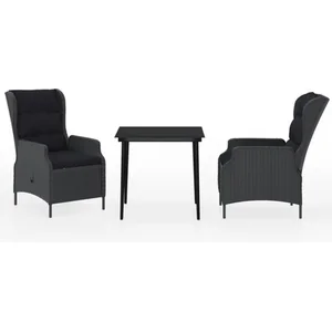 vidaXL Ensemble de salle à manger de jardin 3 pcs Gris foncé pas cher
