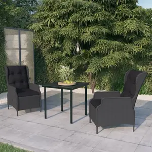 vidaXL Ensemble à manger de jardin 3 pcs Gris foncé pas cher