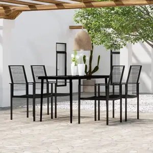 vidaXL Ensemble à manger de jardin 5 pcs Noir pas cher