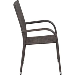 vidaXL Ensemble de salle à manger de jardin 3 pcs Marron et noir pas cher