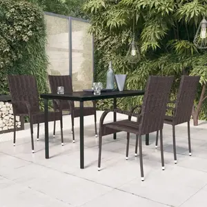vidaXL Ensemble à manger de jardin 5 pcs Marron et noir pas cher
