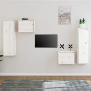 Comparateur de prix : vidaXL Meubles TV 4 pcs Blanc Bois massif de pin