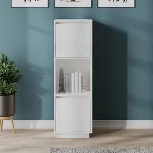 vidaXL Buffet Blanc 38x35x117 cm Bois massif de pin pas cher