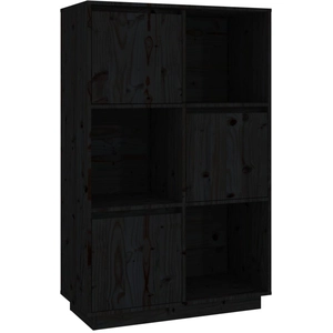 vidaXL Buffet Noir 74x35x117 cm Bois massif de pin pas cher