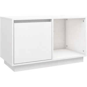 vidaXL Meuble TV Blanc 74x35x44 cm Bois de pin massif