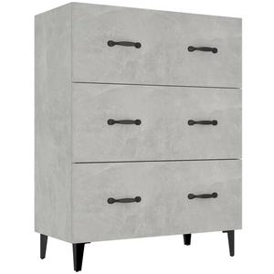 vidaXL Buffet gris béton 69,5x34x90 cm bois d'ingénierie pas cher