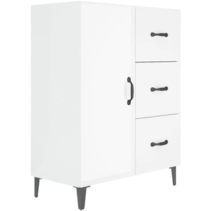 vidaXL Buffet Blanc brillant 69,5x34x90 cm Bois d'ingénierie pas cher