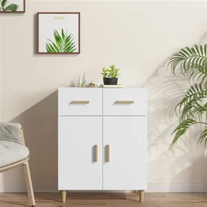 vidaXL Buffet Blanc 69,5x34x89 cm Bois d'ingénierie pas cher