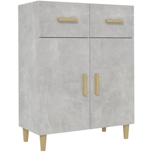 vidaXL Buffet Gris béton 69,5x34x89 cm Bois d'ingénierie pas cher