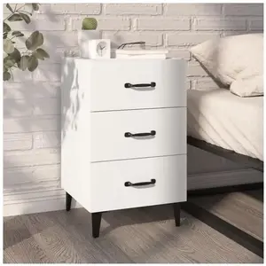 vidaXL Table de chevet blanc 40x40x66 cm bois d'ingénierie pas cher