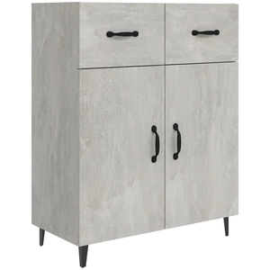 vidaXL Buffet gris béton 69,5x34x90 cm bois d'ingénierie pas cher