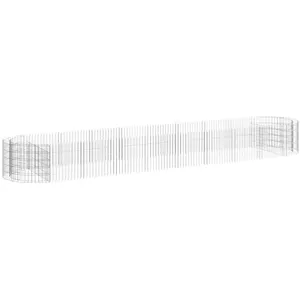 vidaXL Lit surélevé à gabion Fer galvanisé 500x100x50 cm pas cher