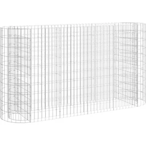 vidaXL Lit surélevé à gabion Fer galvanisé 190x50x100 cm pas cher
