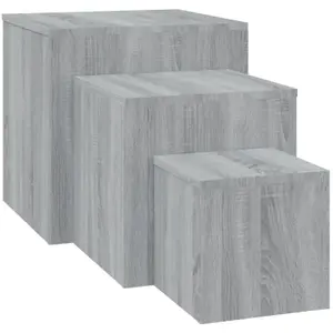 Comparateur de prix : vidaXL Tables d'appoint 3 pcs Sonoma gris Bois d'ingénierie