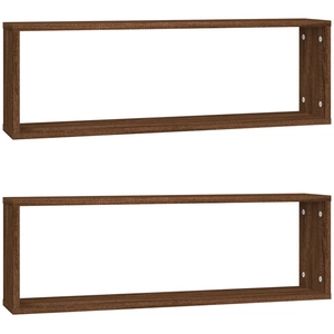 vidaXL Étagères murales cubiques 2 pcs Chêne marron 80x15x26,5 cm pas cher