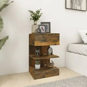 vidaXL Tables de chevet 2 pcs Chêne fumé 40x35x65 cm Bois d'ingénierie pas cher