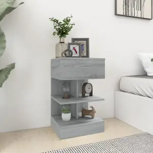 Non communiqué vidaXL Table de chevet Sonoma gris 40x35x65 cm Bois d'ingénierie pas cher