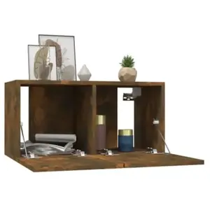 Comparateur de prix : vidaXL Meubles TV suspendus 3 pcs Chêne fumé 60x30x30 cm