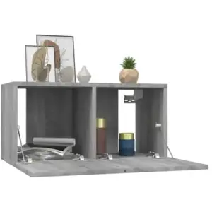 Comparateur de prix : vidaXL Meubles TV suspendus Sonoma gris 3 pcs Bois d'ingénierie