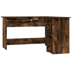 Comparateur de prix : vidaXL Bureau d'angle chêne fumé 120x140x75 cm bois d'ingénierie