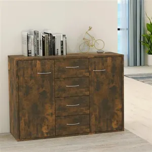 vidaXL Buffet Chêne fumé 88x30x65 cm Bois d'ingénierie pas cher