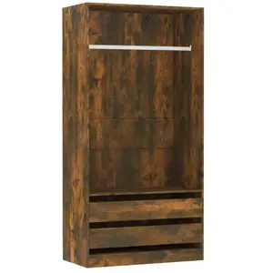 vidaXL Garde-robe Chêne fumé 100x50x200 cm Bois d'ingénierie pas cher