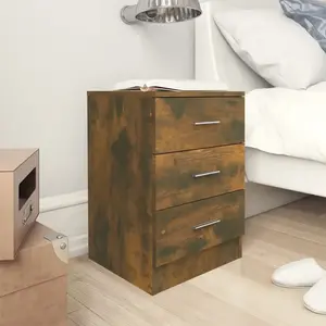 vidaXL Tables de chevet 2 pcs Chêne fumé 38x35x56 cm Bois d'ingénierie pas cher