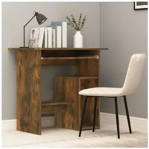 vidaXL Bureau Chêne fumé 80x45x74 cm Bois d'ingénierie pas cher