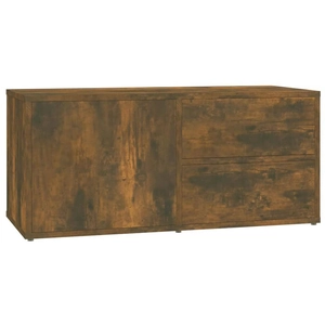 vidaXL Meuble TV Chêne fumé 80x34x36 cm Bois d'ingénierie pas cher