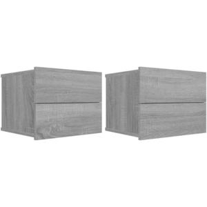 vidaXL Tables de chevet 2 pcs Sonoma gris 40x30x30cm Bois d'ingénierie pas cher