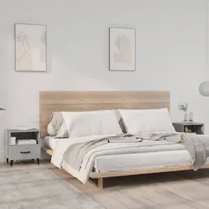 vidaXL Tables de chevet 2 pcs Gris béton Bois d'ingénierie pas cher