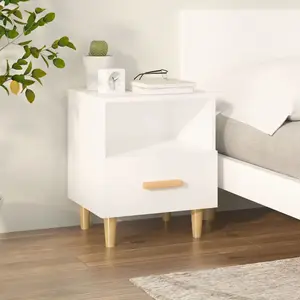 vidaXL Table de chevet Blanc 40x35x47 cm pas cher