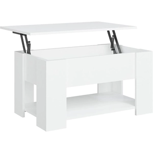 vidaXL Table basse Blanc 79x49x41 cm Bois d'ingénierie pas cher