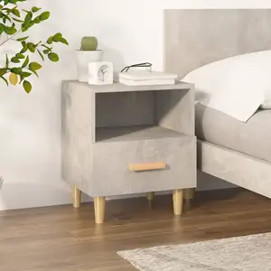 vidaXL Table de chevet Gris béton 40x35x47 cm pas cher