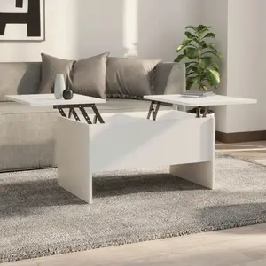 vidaXL Table basse blanc 80x50x42,5 cm bois d'ingénierie pas cher