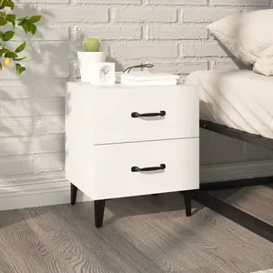 vidaXL Table de chevet Blanc 40x35x47,5 cm pas cher