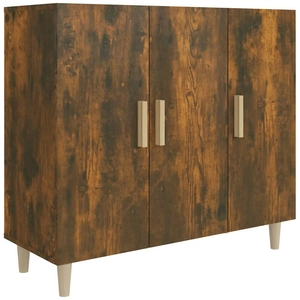 vidaXL Buffet chêne fumé 90x34x80 cm bois d'ingénierie pas cher