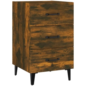 vidaXL Table de chevet chêne fumé 40x40x66 cm bois d'ingénierie pas cher