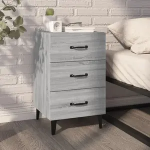 vidaXL Table de chevet sonoma gris 40x40x66 cm bois d'ingénierie pas cher